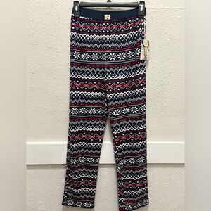 Bearpaw Boys Christmas Holiday Pajama Pants in Navy and Red Pattern NWT 10-12